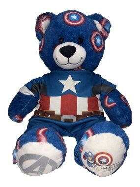 Build-A-Bear Marvel Captain America Teddy Bear Plush with Outfit Blue